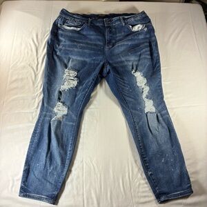 Judy Blue Women’s Skinny Fit Size 24W Distressed Blue Jeans